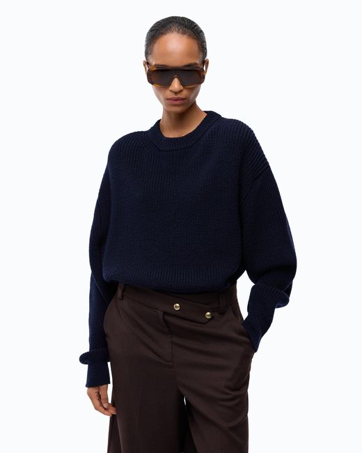 Pinko Blue Ribbed Wool Sweater