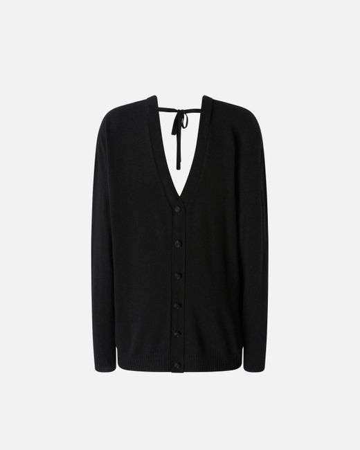 Pinko Black Wool And Cashmere Double Buttoned Cardigan, Very Dark