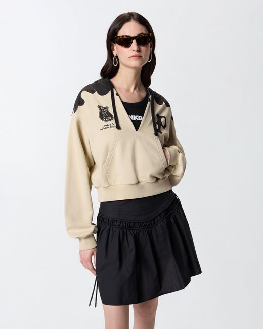 Pinko Natural V-Neck Hoodie