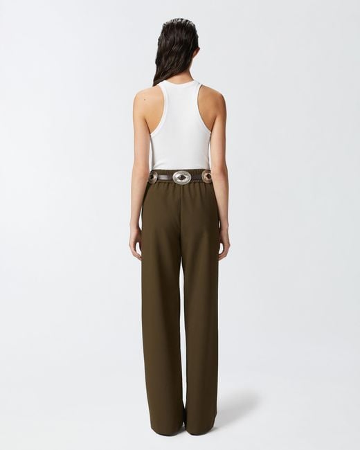 Pinko White Ribbed Camisole Top With Logo