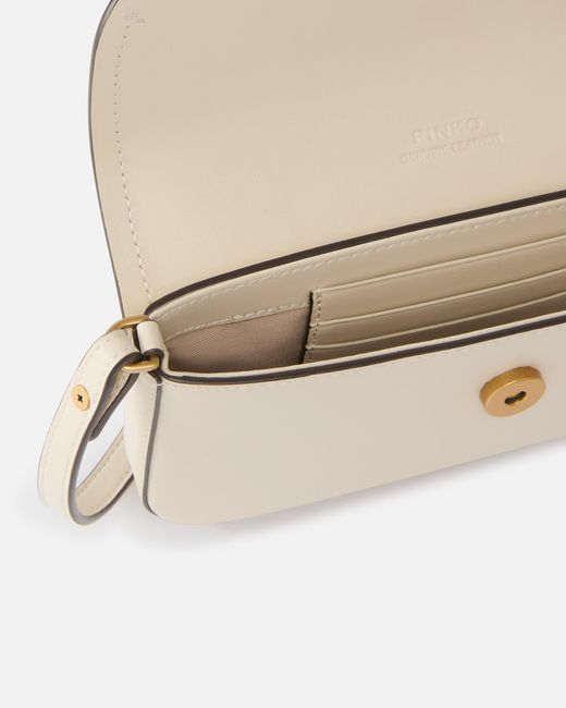 Pinko Natural Saddle Flat Medium Shoulder Bag