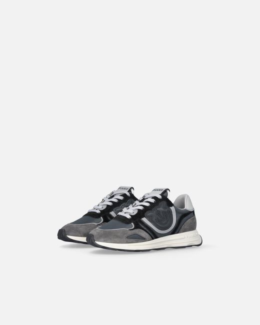 Pinko White Suede Sneakers With Logo