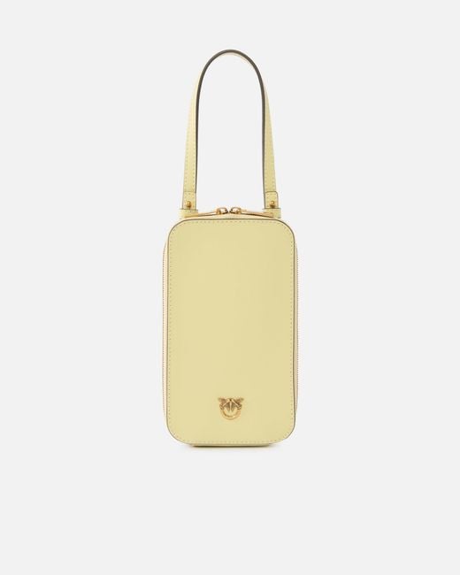 Pinko Metallic Zip-Around Leather Smartphone Case