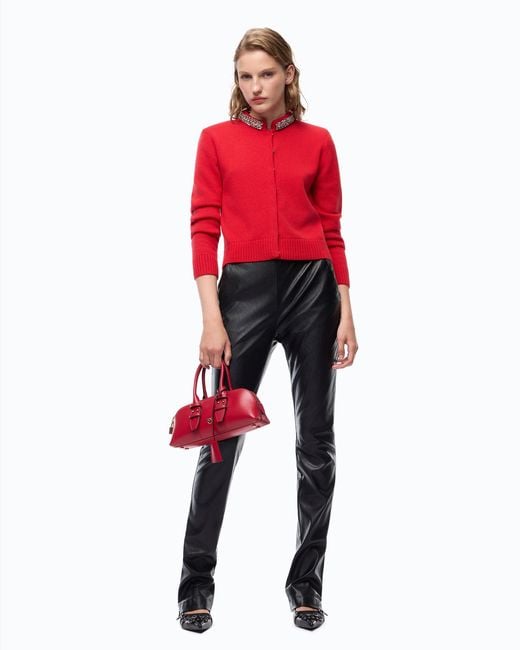 Pinko Red Cardigan With Jewel Collar