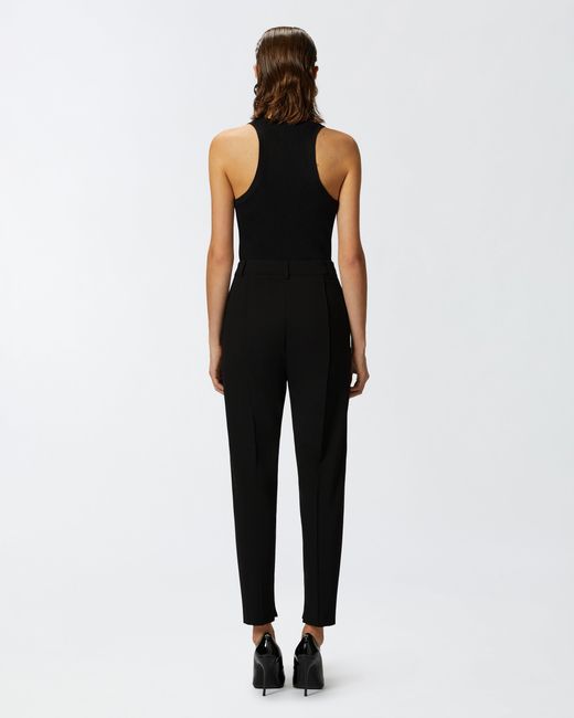 Pinko Black Ribbed Top With Logo