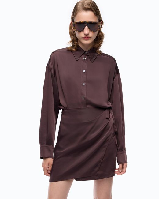 Pinko Brown Mini Dress With Button Fastening