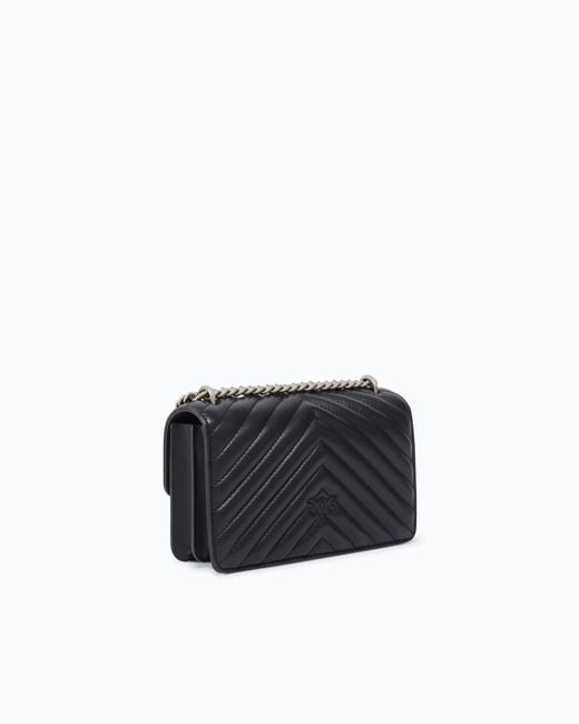 Pinko White Mini Love Bag One Chevron