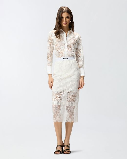 Pinko White Midi Skirt