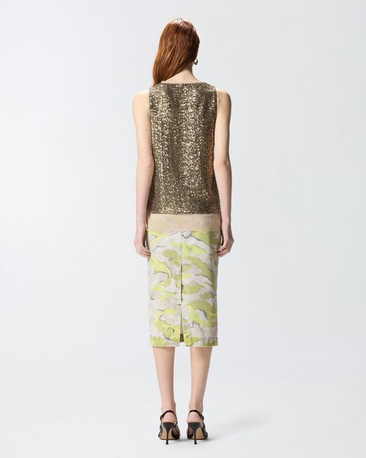 Pinko Natural Fully Sequinned Vest Top
