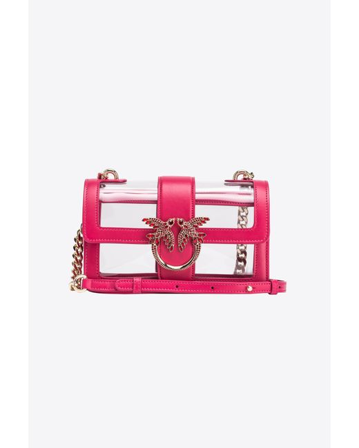 Pinko Red Galleria Mini Love Bag One Light In Transparent Material