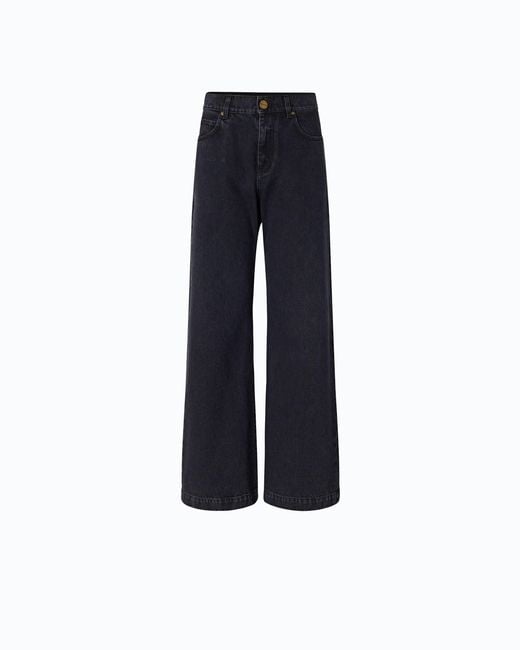 Pinko Blue Wide-Leg Jeans With Two Ways To Wear