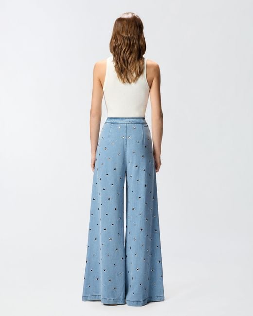 Pinko Blue Denim Jeans With Eyelets