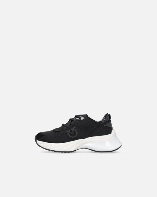 Pinko White Ariel Perforated Sneakers With Bird Logo