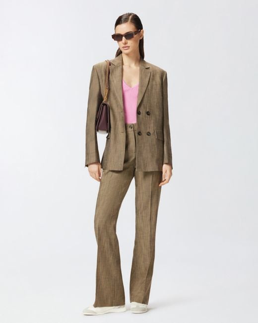Pantalones De Traje De Corte Acampanado, Marrón Pinko de color Natural