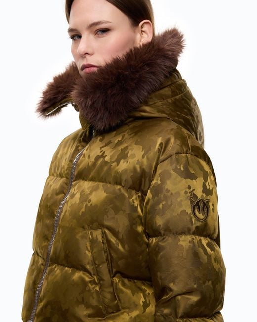 Pinko Green Short Down Jacket