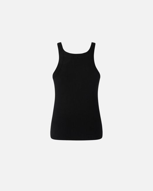 Pinko Black Reimagine By X Patrick Mcdowell Ribbed Vest Top With Horse Print