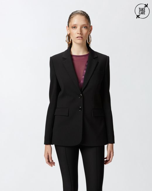 Blazer Monopetto Con Spalle Costruite di Pinko in Black
