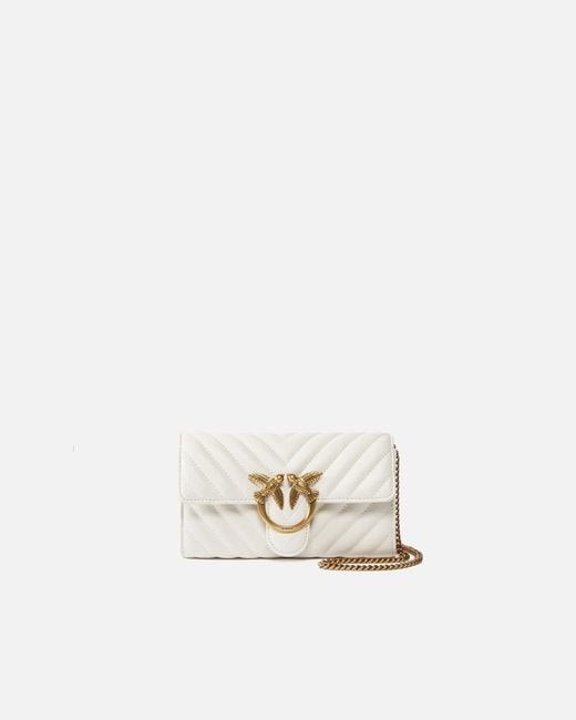 Pinko White Love Bag One Wallet Chevron