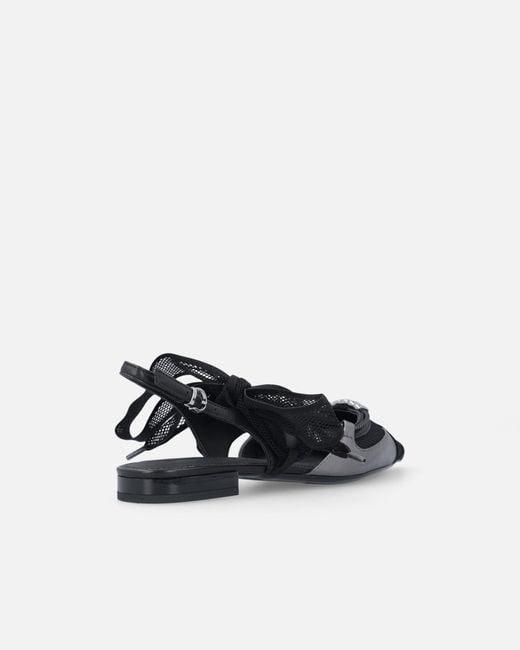 Pinko White Slingback Ballerinas With Ties