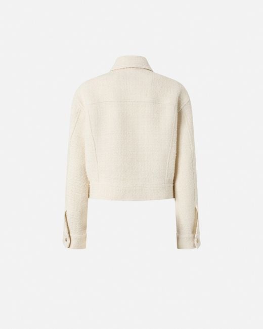 Pinko Natural Cotton And Wool Bouclé Trucker Jacket