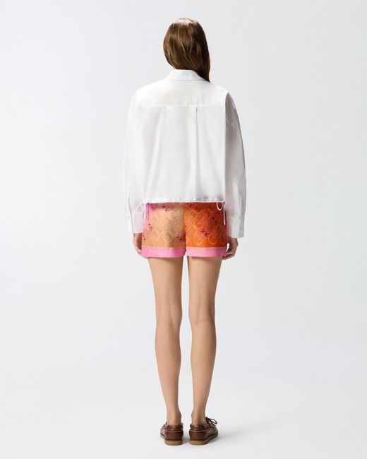 Pinko Pink Pareo Shorts With Love Birds Logo