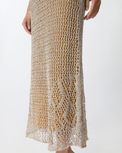Pinko White Sequinned Mermaid Dress With Openwork