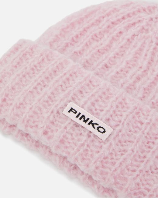 Berretto Con Logo Lettering di Pinko in Pink