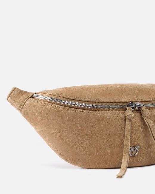 Pinko White Small Suede Belt Bag