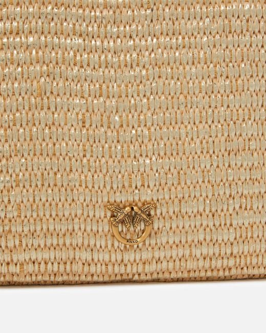 Borsa Piccola Piatta A Mano di Pinko in Natural