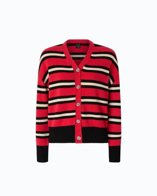 Pinko Red Wool And Cashmere Cardigan