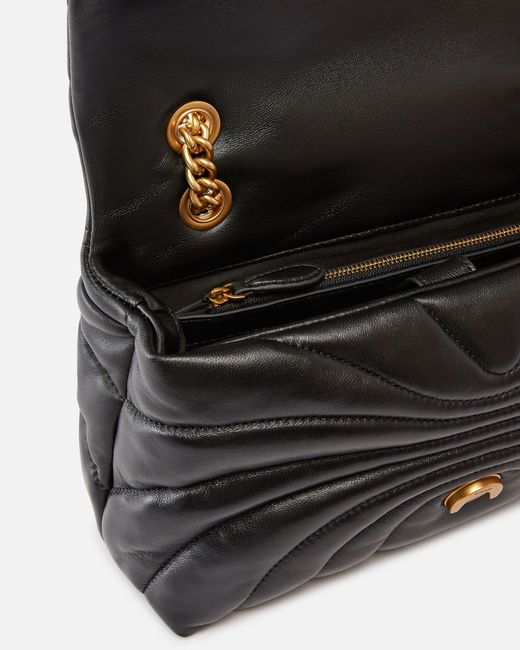Pinko Black Love Bag Puff Large Butterfly Quilt Crossbody Bag
