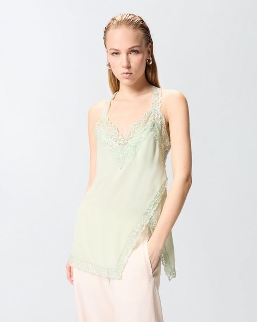 Pinko White Lace Lingerie Top
