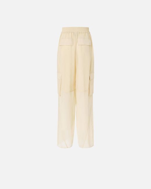 Pinko White Lightweight Trousers With Cargo Pockets