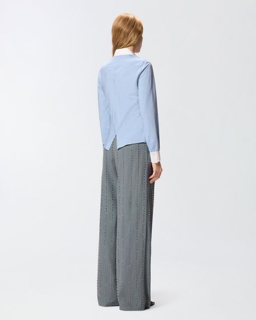 Pinko Blue Shirt With Contrasting Collar And Cuffs