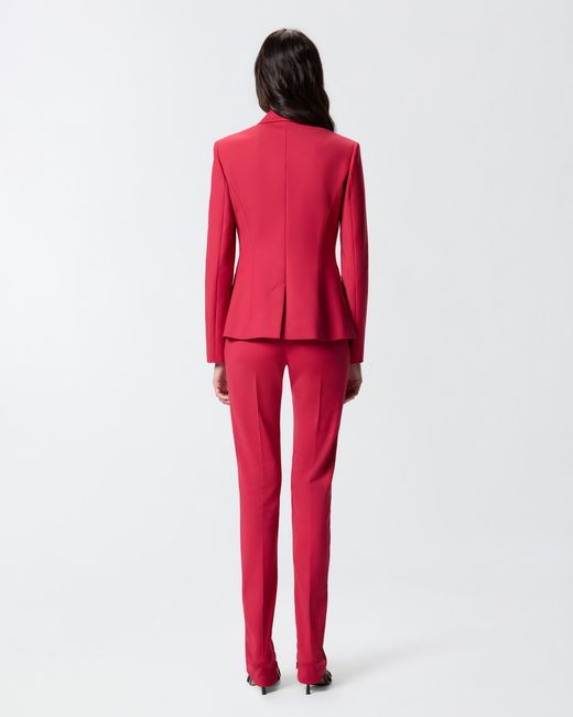 Pinko Red Satin Jacket With Rear Slit