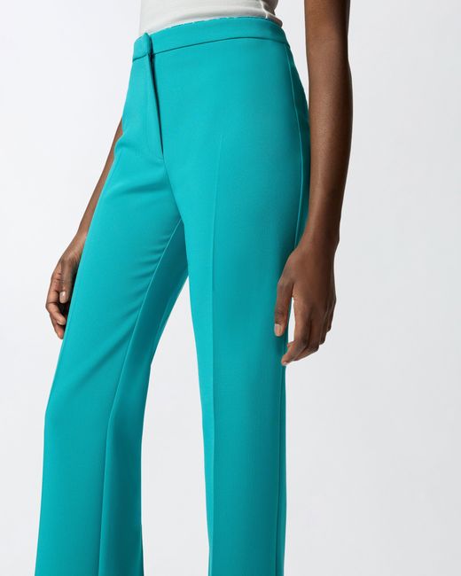 Pinko Blue Trousers With Pressed Pleat Detail