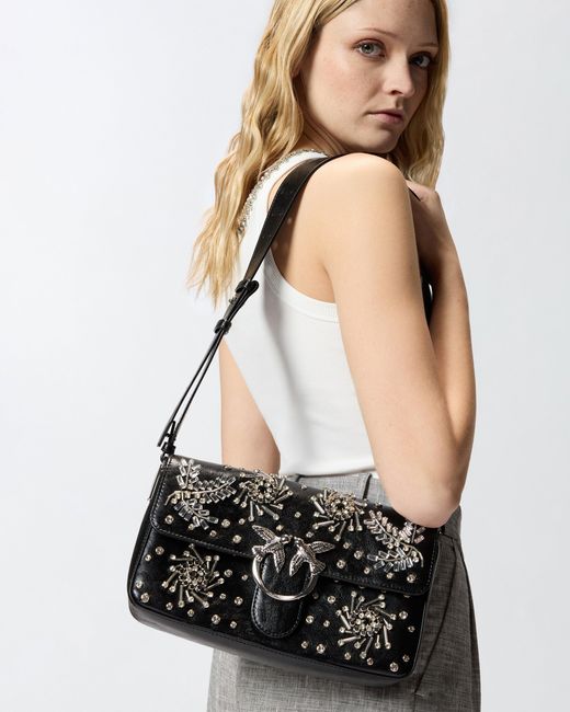 Pinko Black Love Bag Slouchy Medium Shoulder Bag