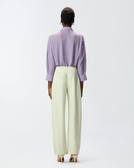 Pinko Purple Rhinestoned Georgette Shirt