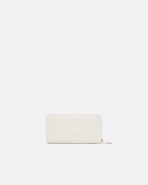 Pinko White Zip-Around Wallet