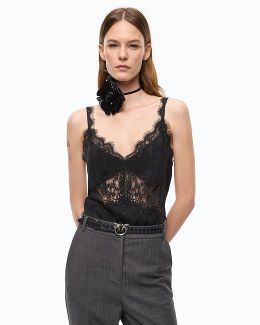 Pinko Black Lace Lingerie Top
