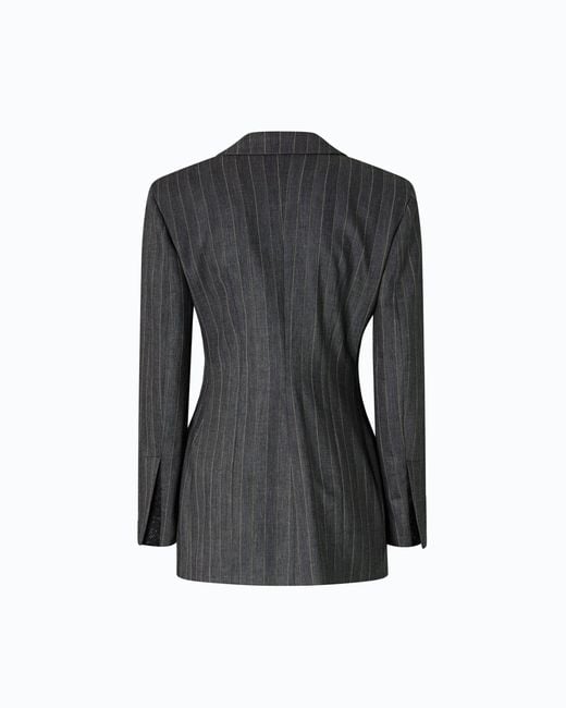 Pinko Black Pinstriped Wool-Blend Jacket