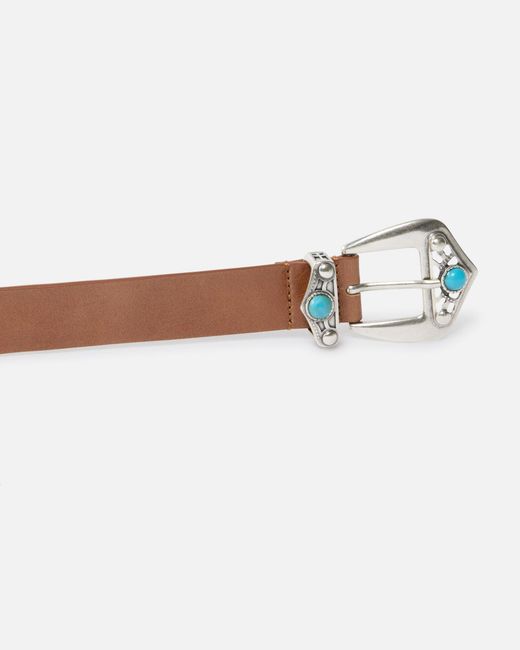 Pinko White Leather Belt With Stones, 3 Cm