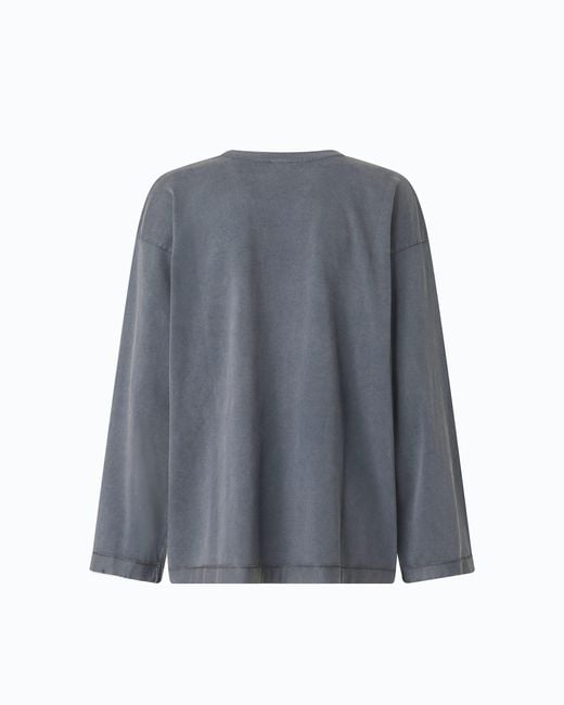 Pinko Gray Faded-Effect Sweatshirt With Love Birds Logo