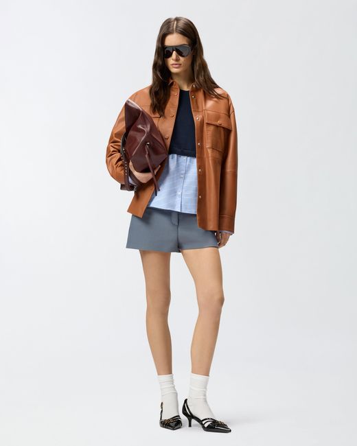 Pinko Blue Sweater With Shirt Insert