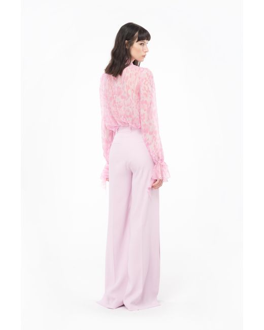 Pinko Pink Wide-leg Trousers With Side Slit
