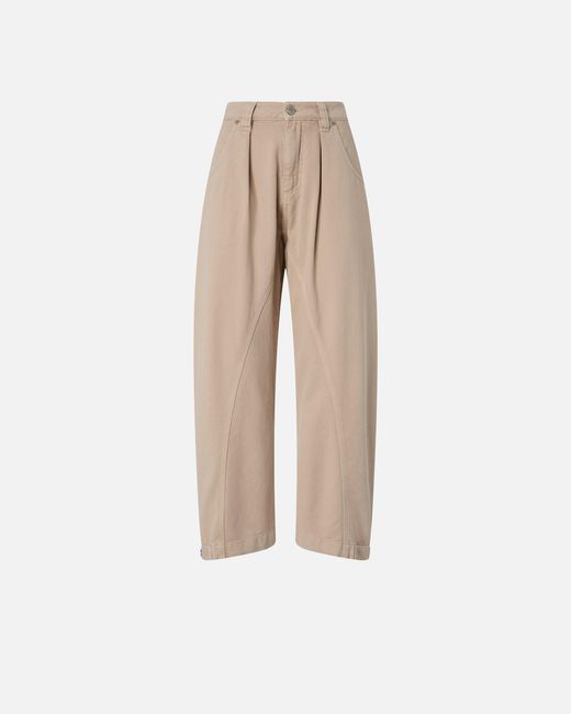 Pinko Natural Old-Effect Leather Balloon Trousers