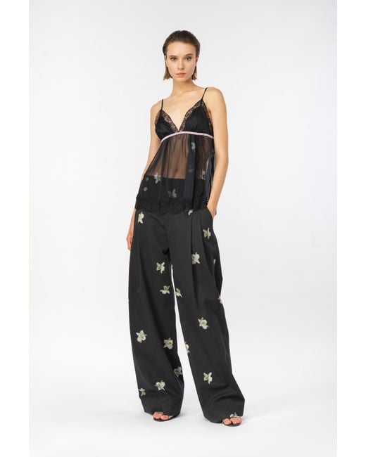 パンツ PINKO Woman Pants Red 104888A2FQ RZ1 Pinko Reimagine Orchid-print Wide-leg Trousers By Patrick