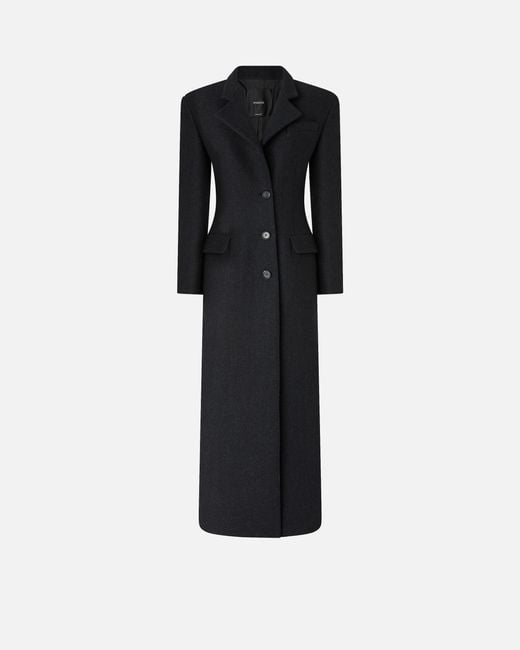 Pinko Black Long Fabric Coat