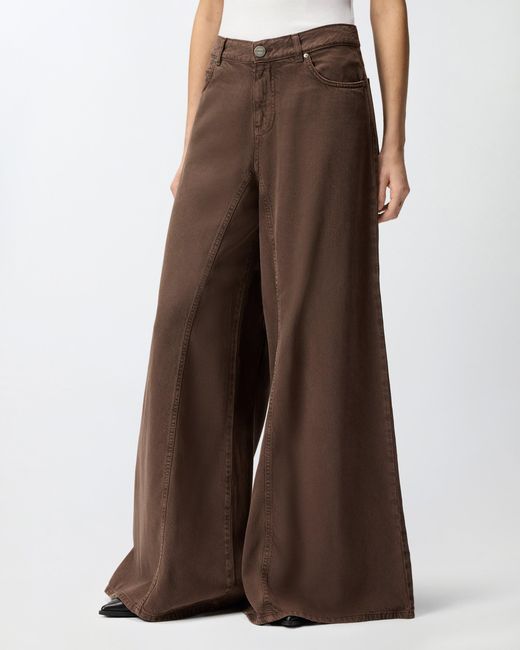 Pinko Brown Super-Wide-Leg Jeans