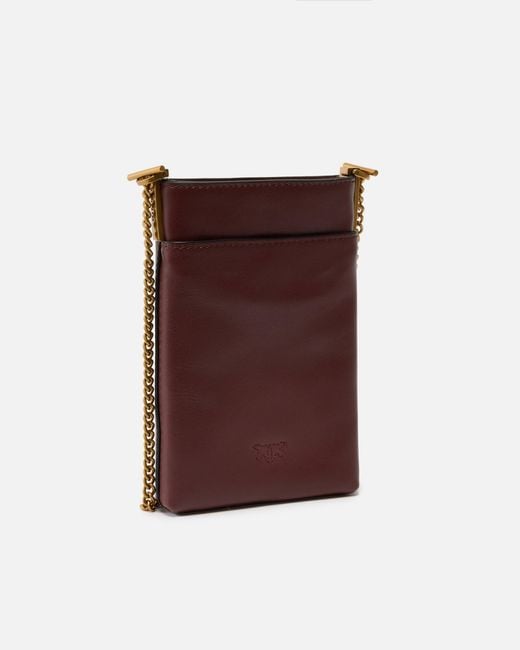 Pinko Purple Leather Smartphone Case With Shoulder Strap